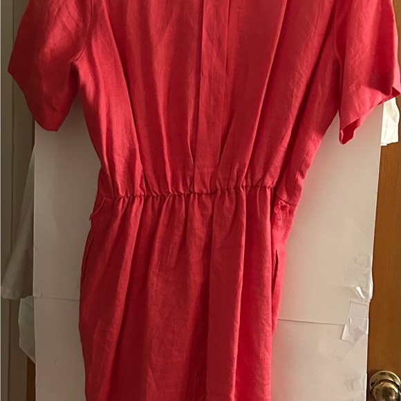 New Brooks Brothers Salmon Belted Linen Dress with Belt Size 10 - Picture 9 of 16